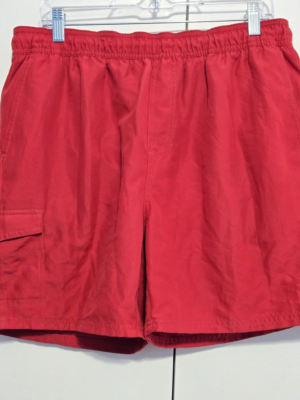 Nike Swim Red Cargo Swim Trunks Men's Large Mesh Lined Board Shorts